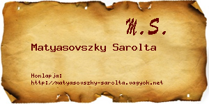 Matyasovszky Sarolta névjegykártya