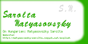 sarolta matyasovszky business card